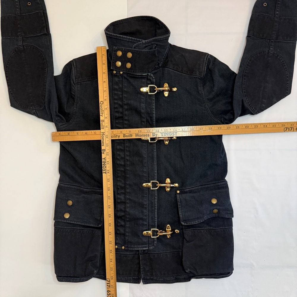 Ralph Lauren Rare Vintage Cortland Black Denim Field Jacket Fireman Toggle Small - Picture 10 of 10